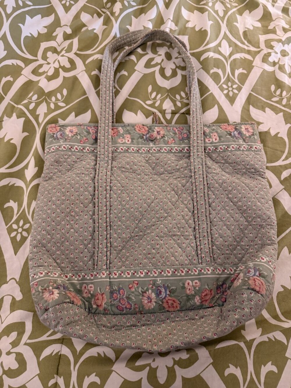 Vintage Mist Green Vera Bradley Tote - Picture 2 of 3